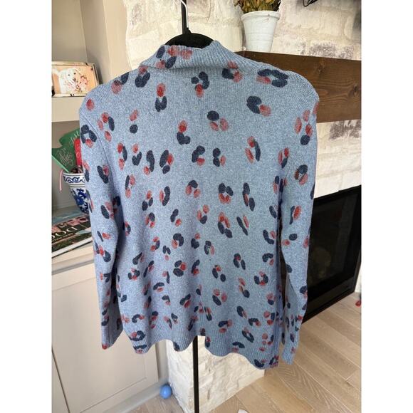 Nic + Zoe Women's Blue Multi Cozy Up Tracks Turtleneck Sweater Size M - Picture 5 of 7